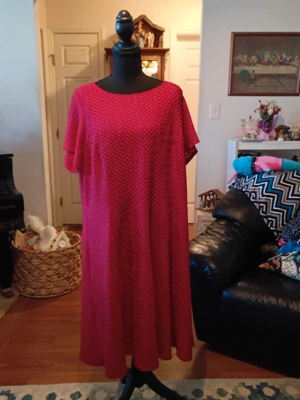 RN Studios Relaxed Textured Maxi Dress in Red ♥️